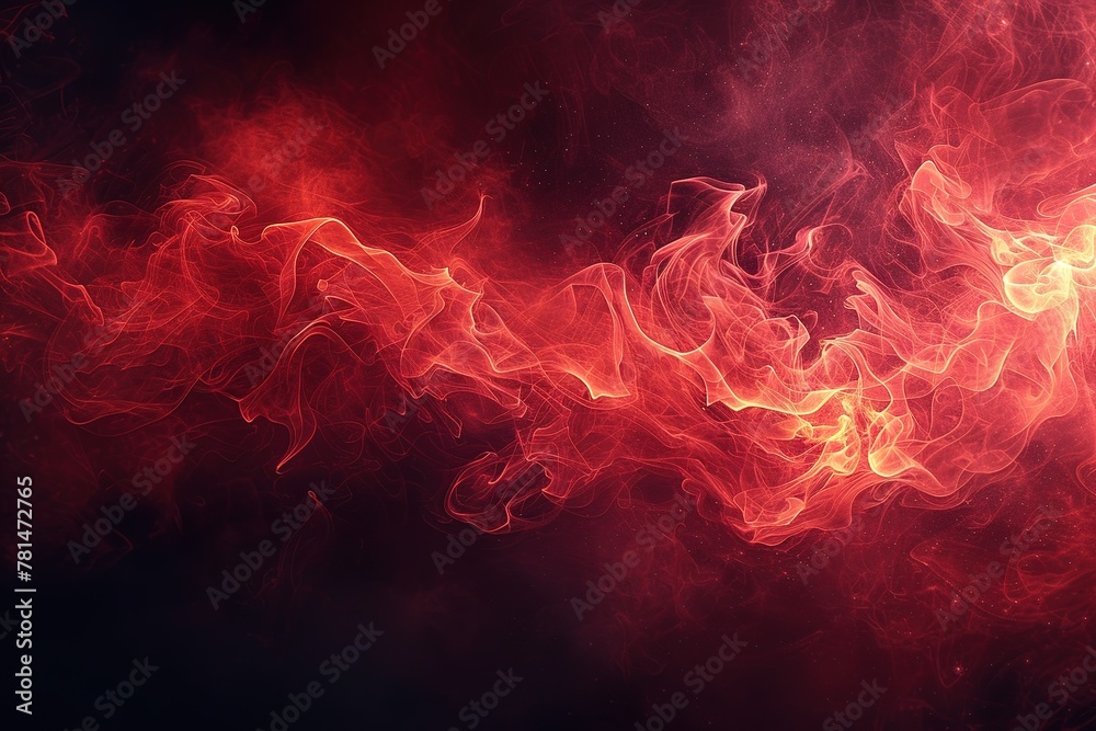 Red smoke in dark background. Texture and desktop picture