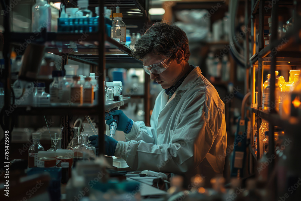 Scientist Conducting Research in a Chemical Laboratory Scientist Conducting Research in a Chemical Laboratory