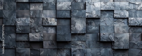 Interior Abstract Background with copy-space. Premium Grey Wall Mosaic Tile Wallpaper.