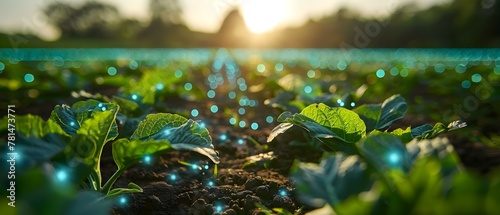 Smart Agriculture: High-Tech Farming Enhances Yields. Concept Agricultural Technology, Farming Innovations, Yield Optimization, Smart Farming Solutions, Crop Productivity