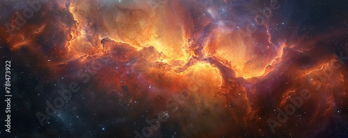 Nebula in deep space with stars