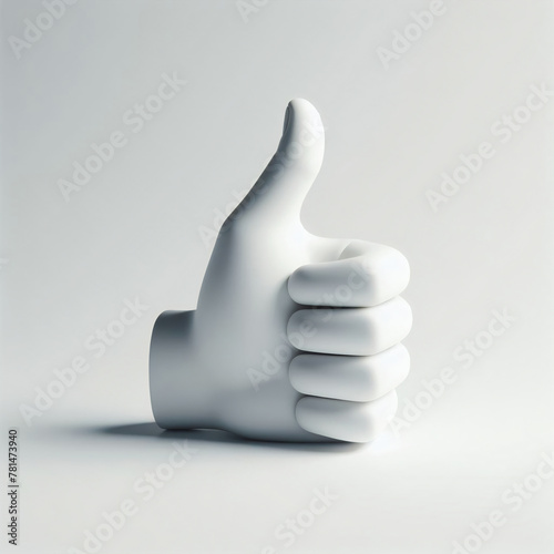 3d thumb up- like gesture on white background