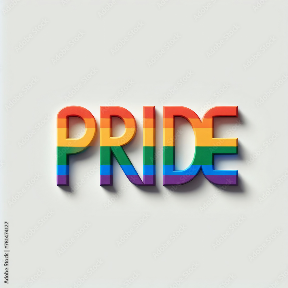 Lgbtq rainbow flag freedom community- Pride word - obrazy, fototapety, plakaty 