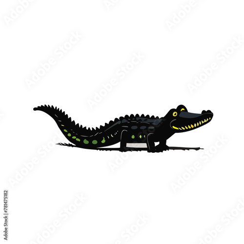 Dynamic vector illustration featuring a detailed crocodile design on a clean white background, perfect for logos, icons, or stickers. This editable layered vector showcases the fierce beauty of this w © Design_store