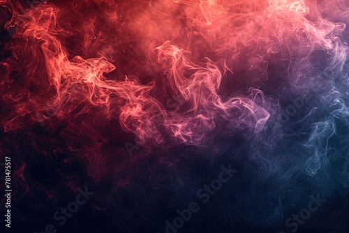 Smoke and light scene, red black background photo