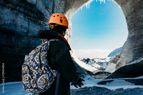 Girl on ice cave hike photo