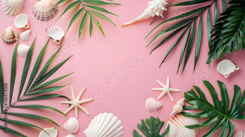 Summer tropical banner - Refreshing design pop colors background photo