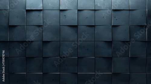 Geometric Abstract Soundproofing Material Panels in Dark Industrial Interior