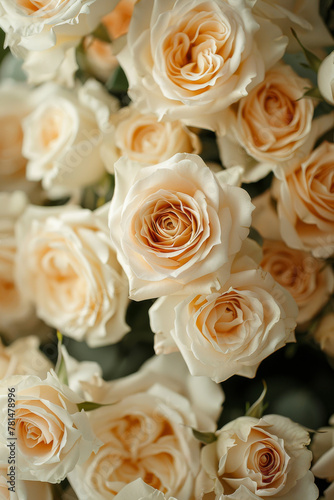 Elegant Cream Roses Bouquet Closeup for Romantic Occasions