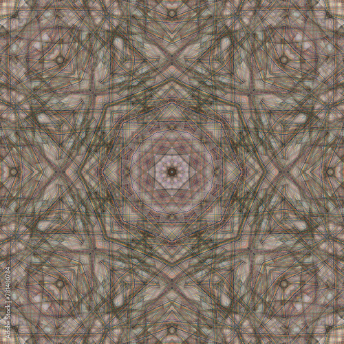 Abstract Geometric Mandala Patchwork Seamless Pattern