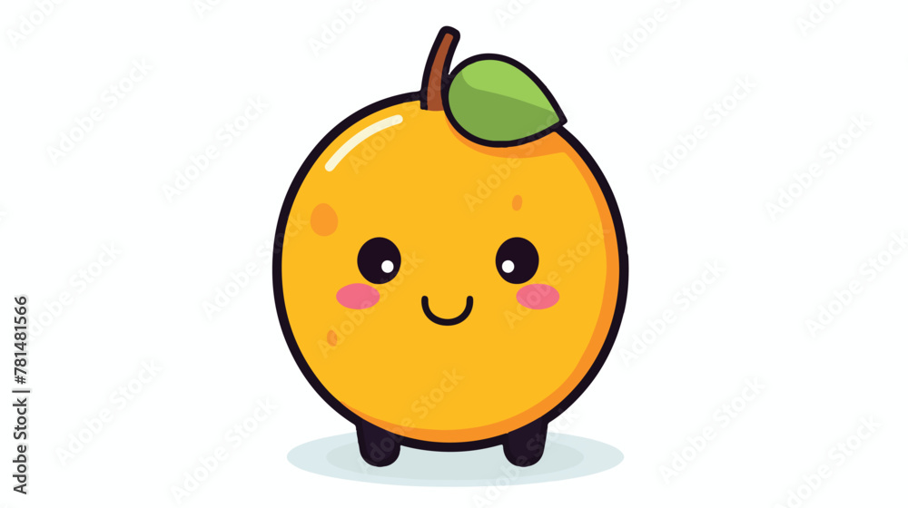 Isolated cute mango simple vector logo design 2d fl