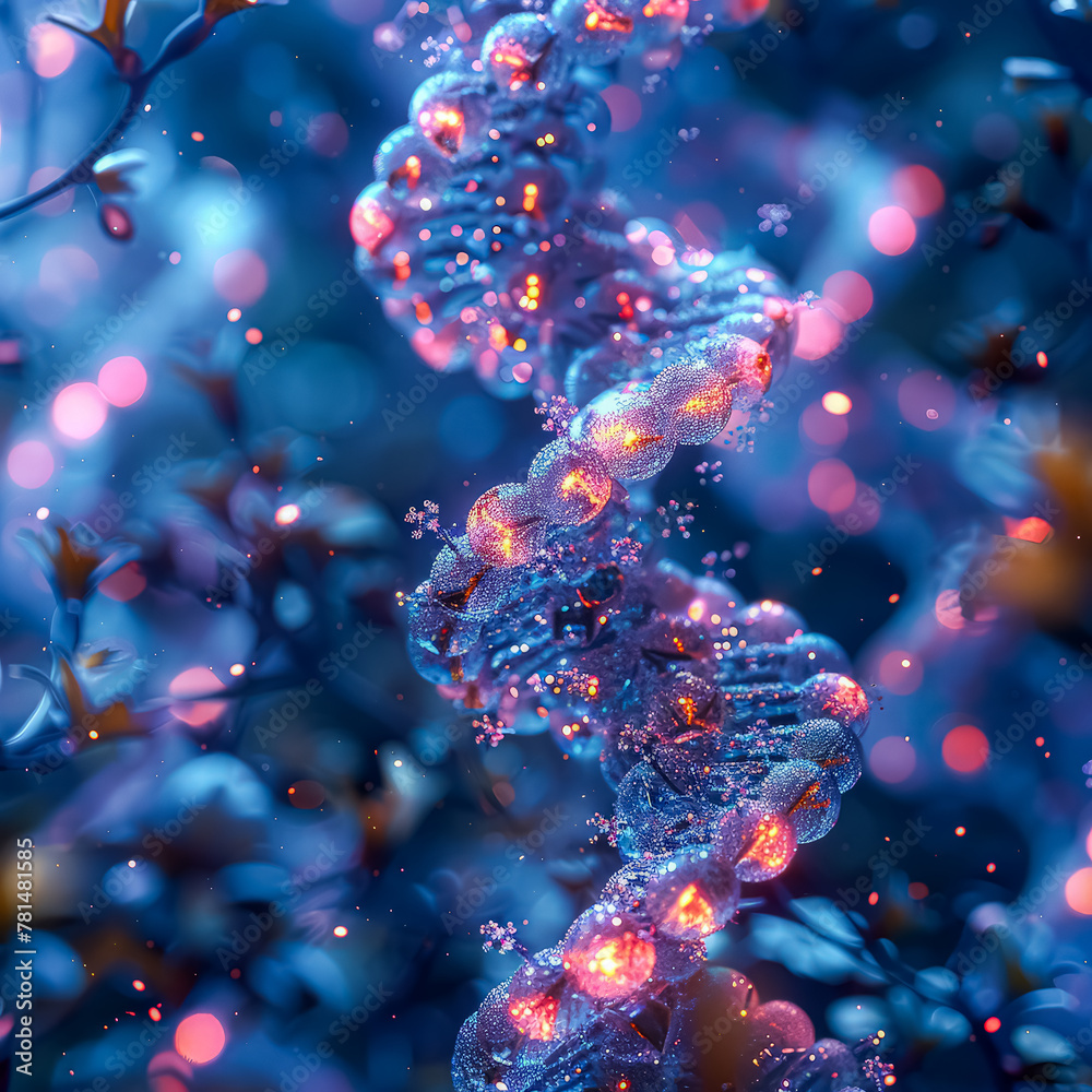 A scientific illustration showing the double helix structure of DNA, with two intertwined strands labeled as sugar-phosphate backbones and nitrogen bases. A scientific illustration showing the double helix structure of DNA, with two intertwined strands labeled as sugar-phosphate backbones and nitrogen bases.