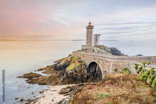 Lighthouse of Petit Minou in Plouzane, Brittany, Finistere near Brest, France