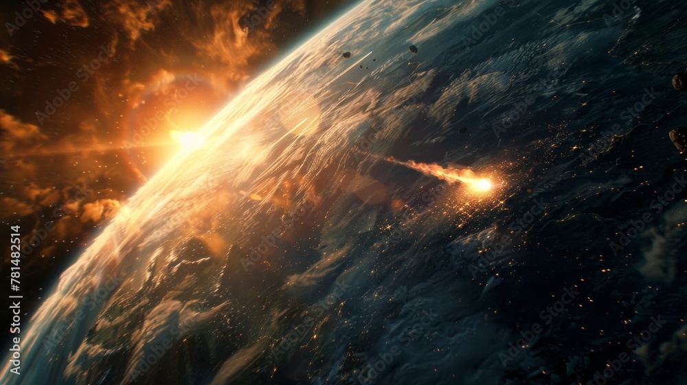 Cosmic cataclysm: meteor impact on earth
