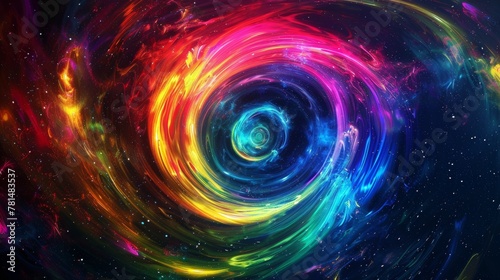 Cosmic vortex of colorful nebulae