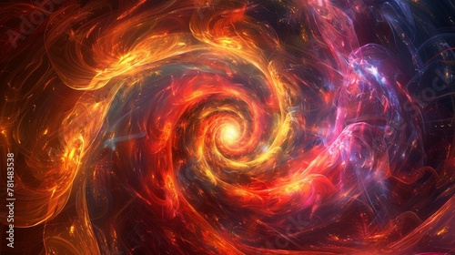 Mystical fire swirl abstract background