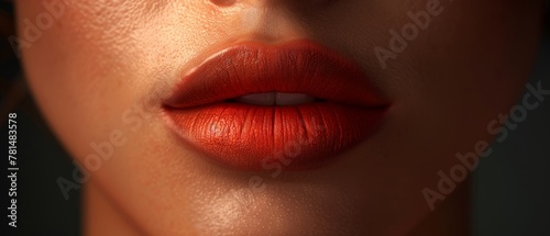 Close up, Maybelline Superstay Lipstick, luscious lips, soft focus background, elegance highlighted photo