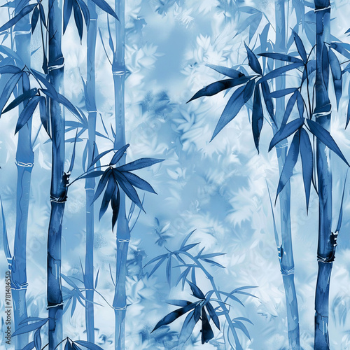 Suede like feeling bamboo wall paper in blue color