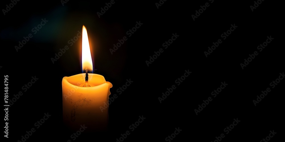 Solitary Flame in the Dark Symbolizing the Power of Light and Hope Solitary Flame in the Dark Symbolizing the Power of Light and Hope