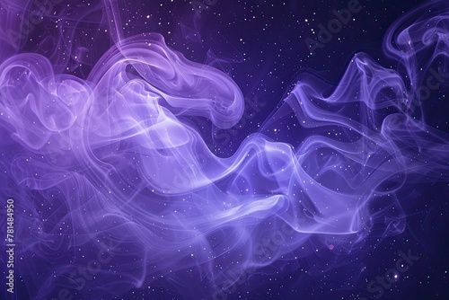 Ethereal violet smoke spirals against a dark