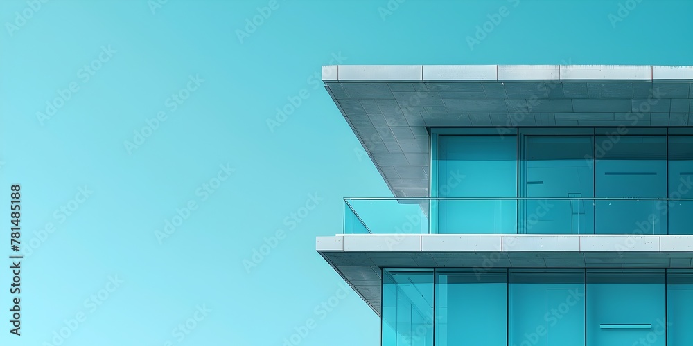 Minimalist Architecture Detail with Clear Sky Backdrop Minimalist Architecture Detail with Clear Sky Backdrop