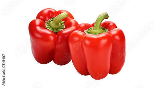 Two fresh red bell peppers cut out