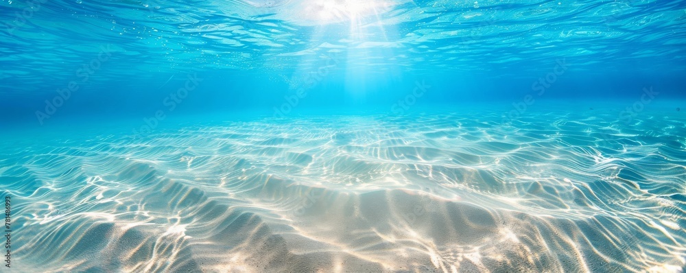 Serene underwater seascape with sunlight