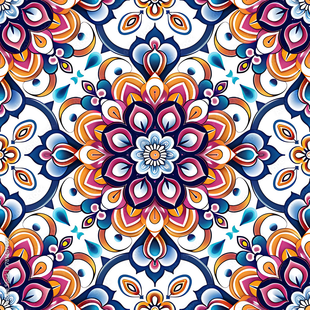 Seamlesspattern_colorful_Procreate_Stamps_Ornate_Flower 