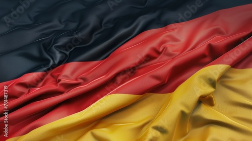 Elegant, rippled silk fabric texture of the germany national flag