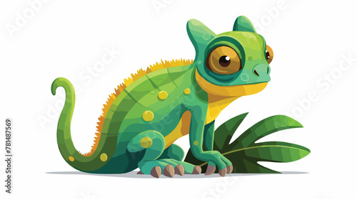 Isolated picture of cute cameleon illustration 2d f