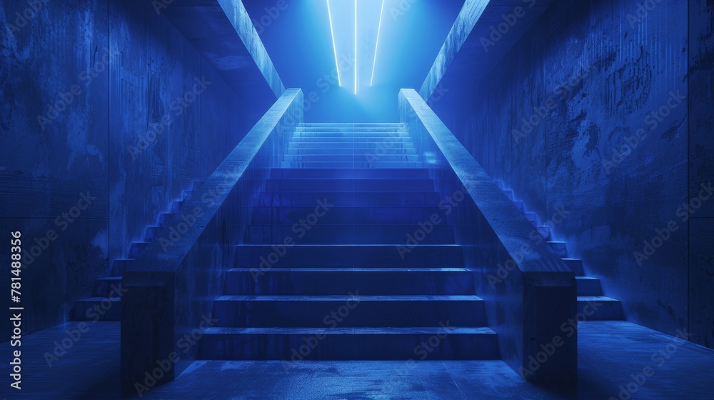 Fototapeta premium Step into the world of cutting edge technology with a striking blue gradient background, fusing varying hues to create a visually engaging and futuristic atmosphere