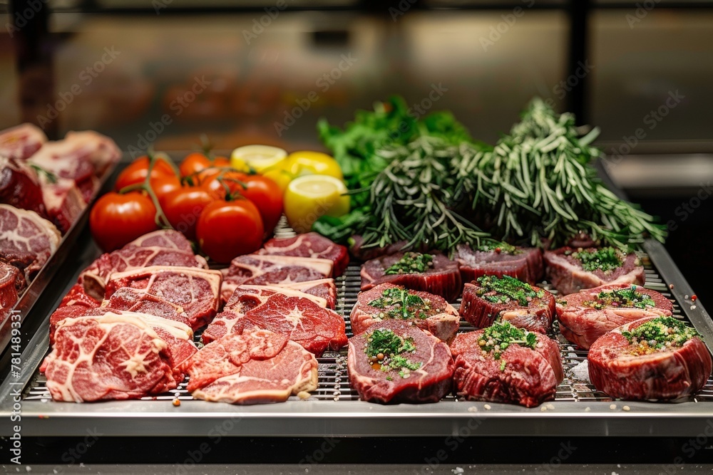 Butcher s assortment of top-quality beef, prepared for culinary professionals