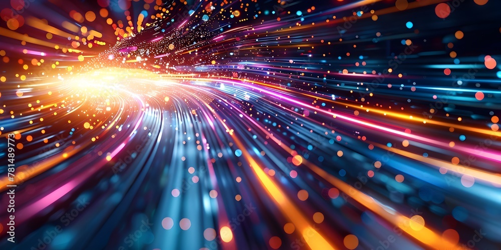 Fototapeta premium Pulsing Data Streams Visualizing the Dynamic Flow of Digital Information