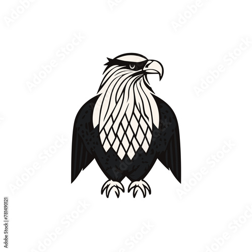 Eagle heads black and white vector, the Head of an eagle in the form of a stylized tattoo. Eagle Mascot Vector Illustration, eagle silhouette, logo, icon, design vector illustration for graphic design
