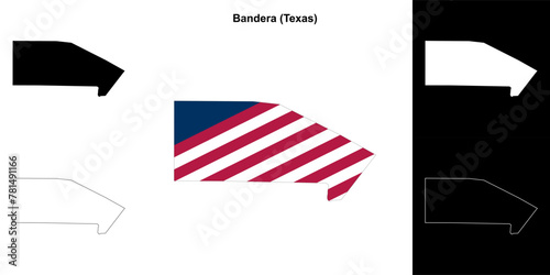 Bandera County  Texas  outline map set