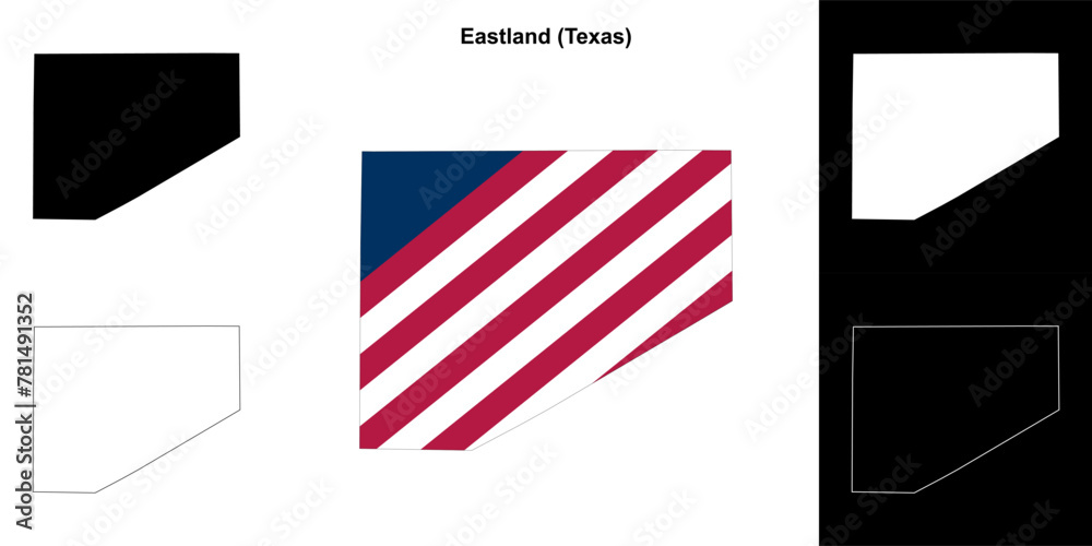 Eastland County (Texas) outline map set