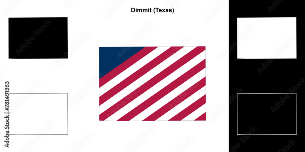 Dimmit County (Texas) outline map set Dimmit County (Texas) outline map set