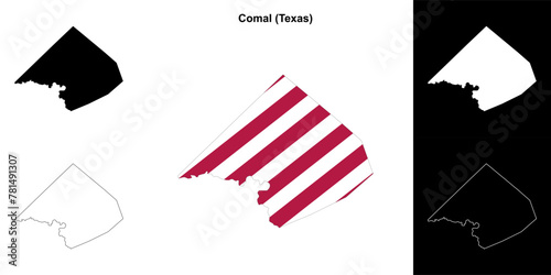 Comal County (Texas) outline map set