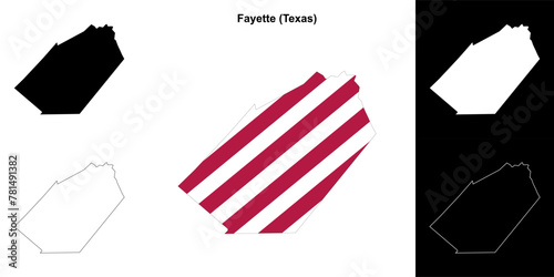 Fayette County (Texas) outline map set