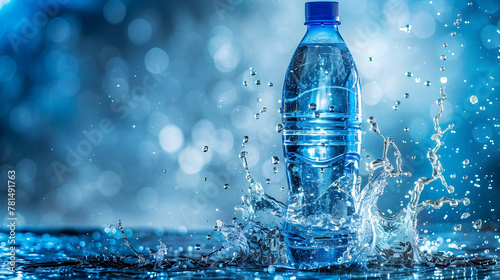 Bottle of water with splash © seralex