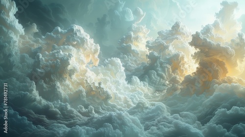 White marshmallow fluffy clouds. Pastel cloud background