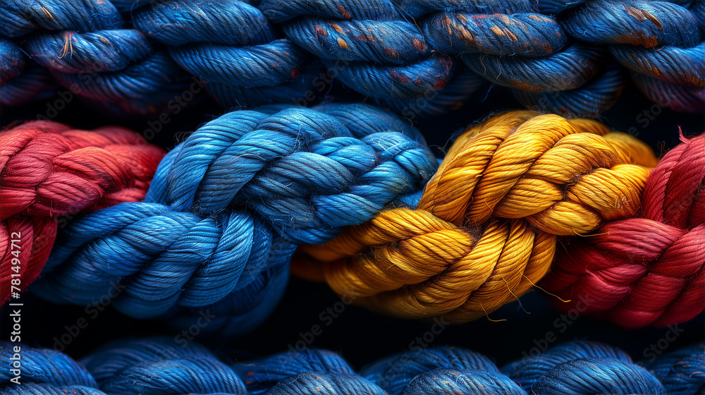 Colorful ropes braided. 