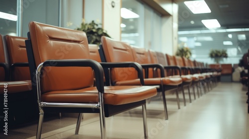Vacant office chairs arranged in the waiting area