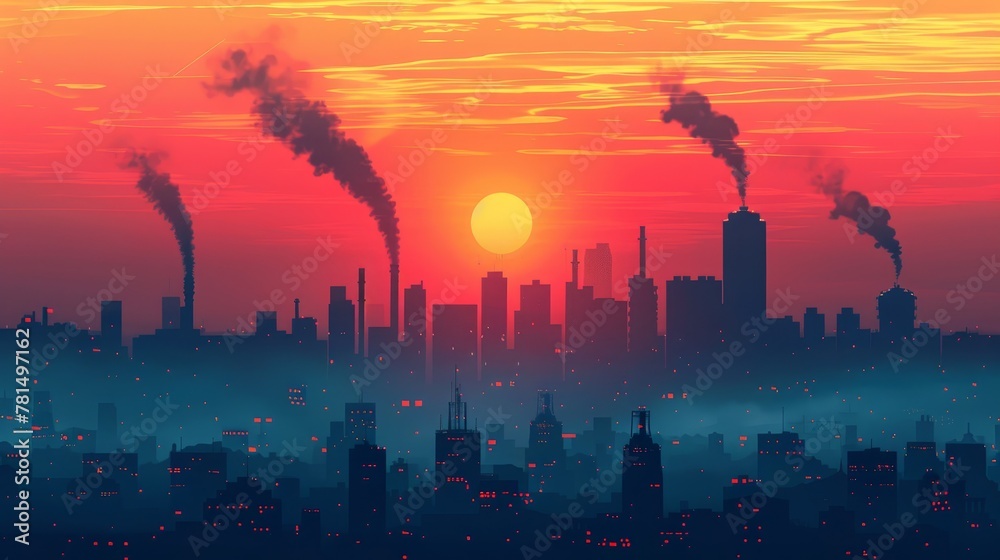 Fototapeta premium Air pollution, environmental pollution, environmental damage