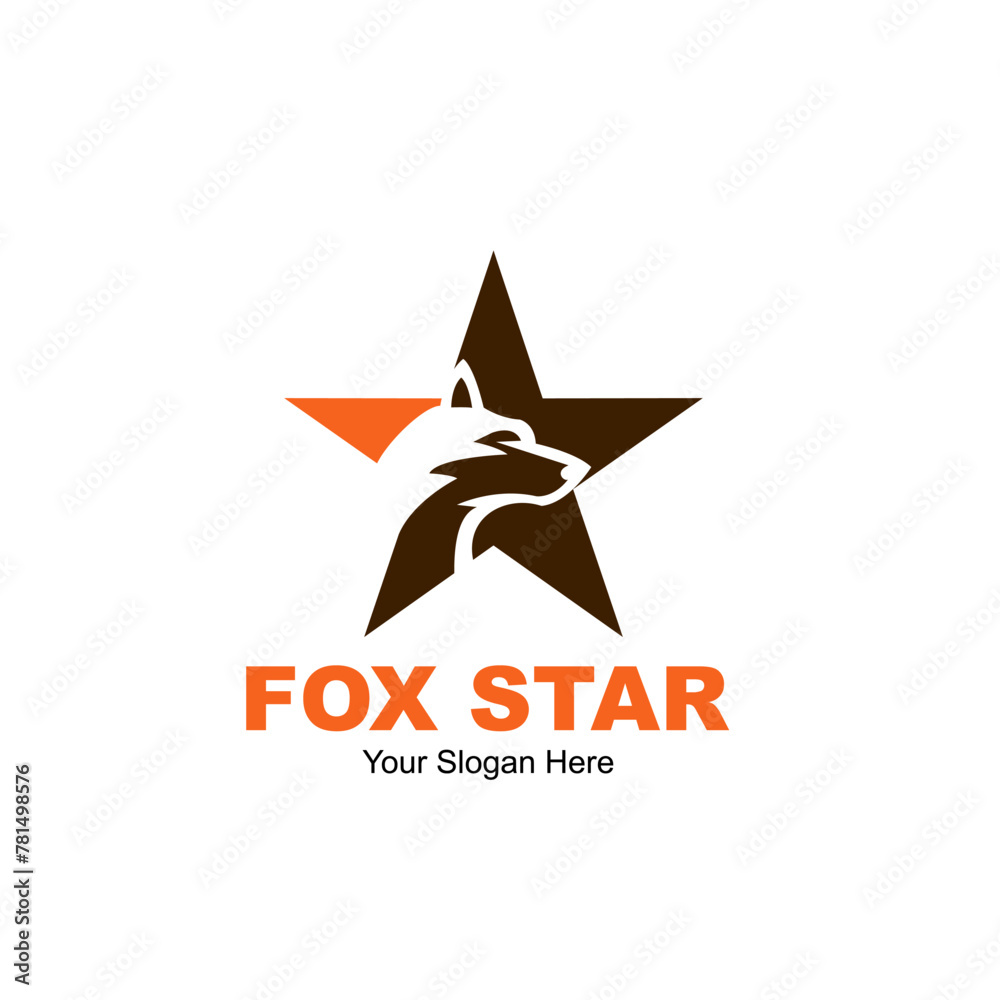 Obraz premium fox star logo design template vector illustration