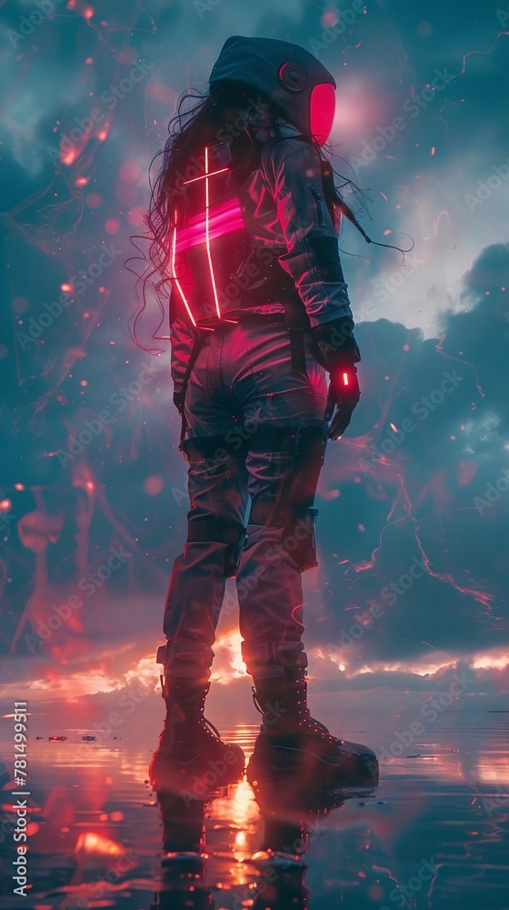 Fototapeta premium life with a modern twist by incorporating futuristic elements and vibrant colors Use innovative design techniques