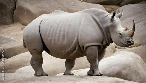 A-Rhinoceros-In-A-Rocky-Terrain-