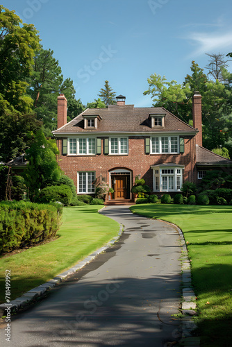 Upscale Two-Story Residential Property Surrounded By Greenery in New Jersey © Lillie