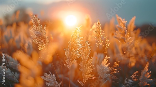 Wheat field during sunset