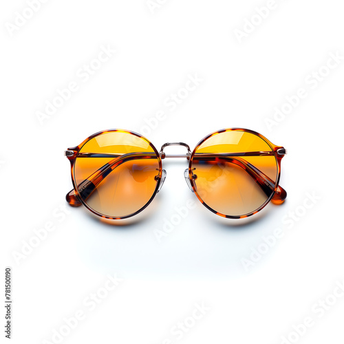 Stylish Sunglasses on White Background. Generative AI